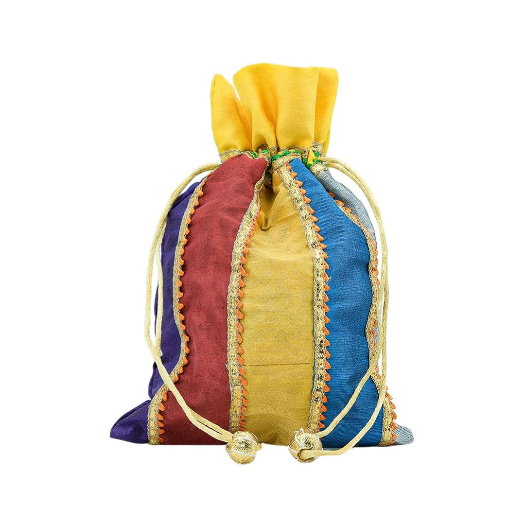 Navrang Multicolor Potli Bag Ethnic Drawstring (Assorted Colors)