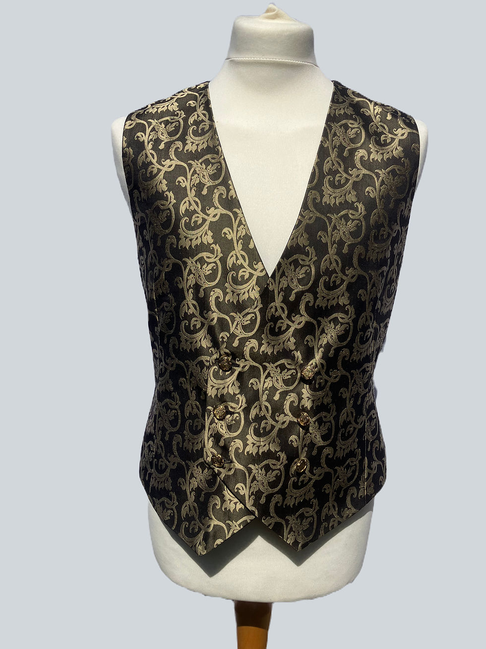 Black and gold waistcoat front view