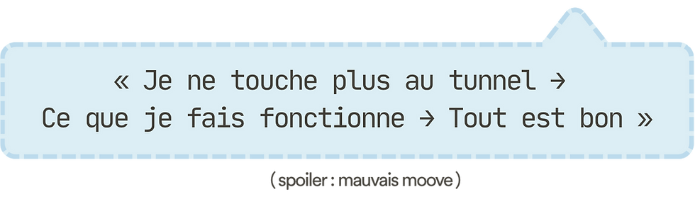 3 « Je ne touche plus au tunnel → Ce que je fais fonctionne → Tout est bon. ».png