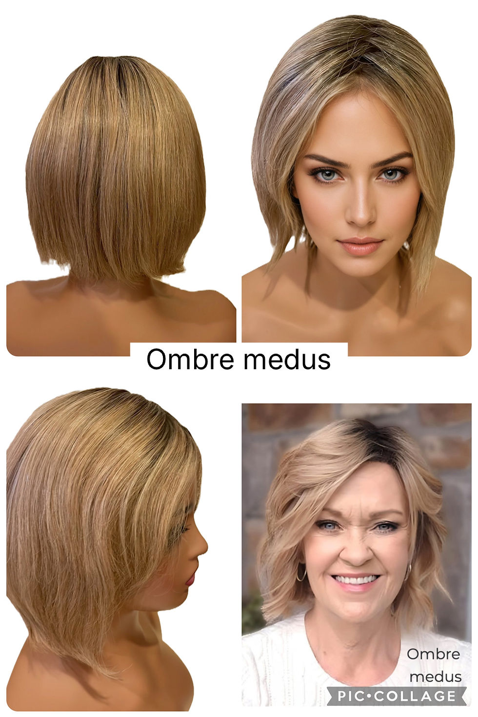 Miniatiūra: paris medicininis perukas ombre medus