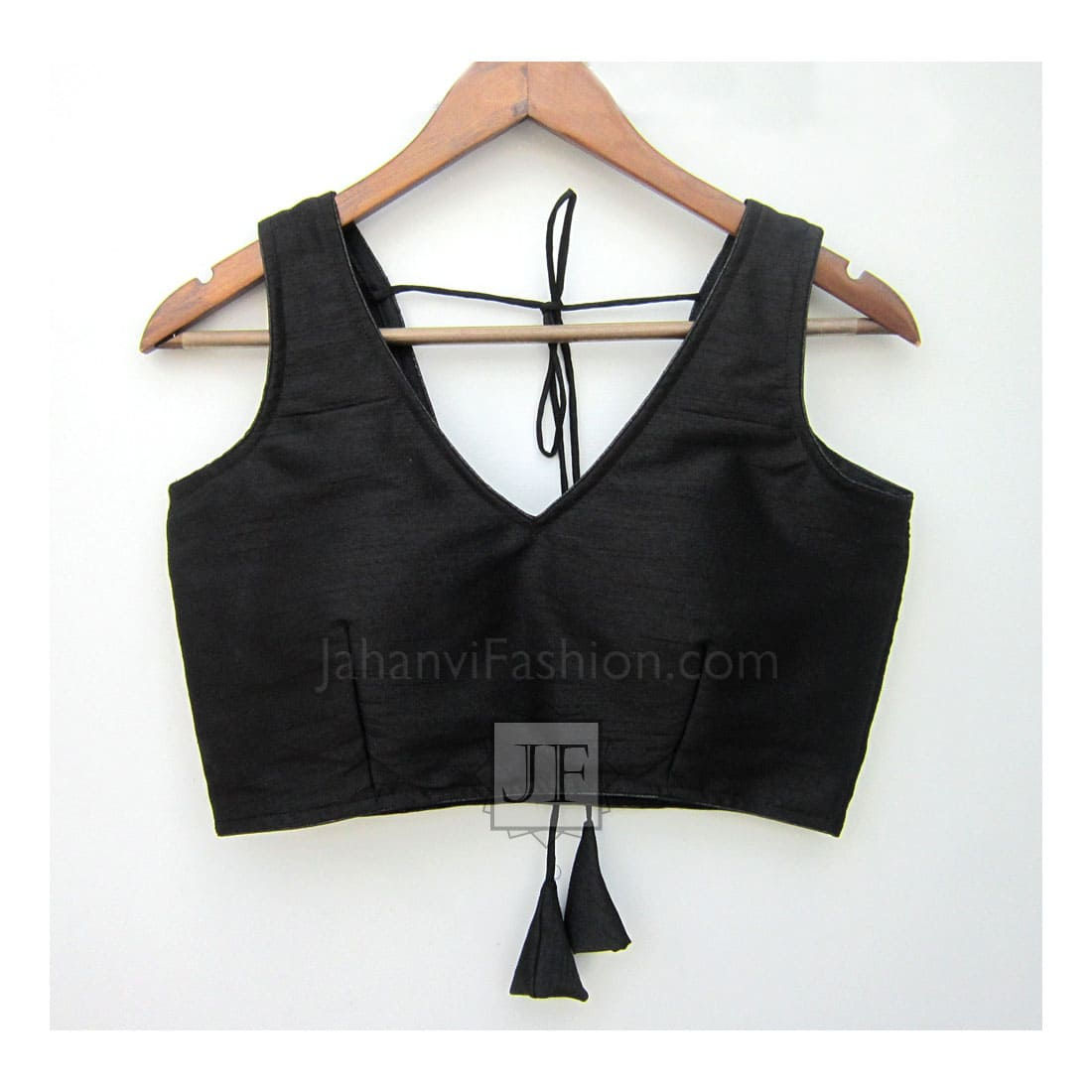 Black V Neck Designer Wedding Blouse