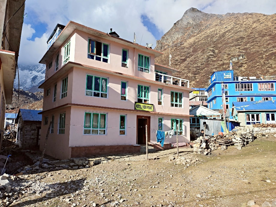 The Hotel View Point in Kyanjin Gumba. The Village of Kyanjin Gomba is the last village on the Langtang trek.