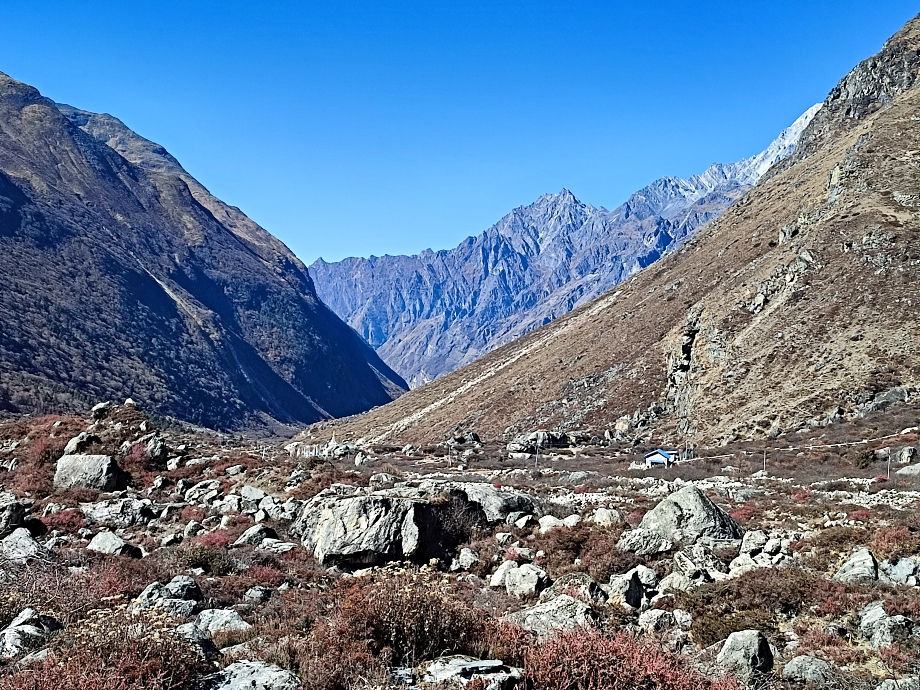 Scenery on the Langtang trek between Langtang village and Kyanjin Gompa.