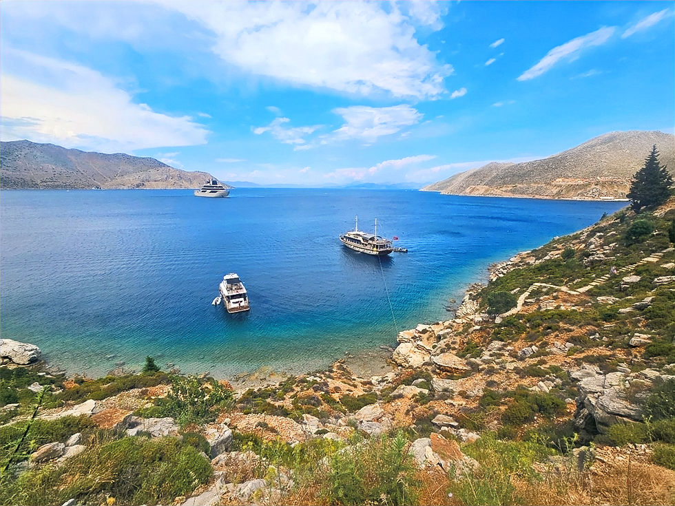 View from the coastal path between Emporios and Symi Town