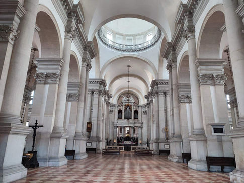 The interior of the church at San Giorgio Maggiore at Venice.