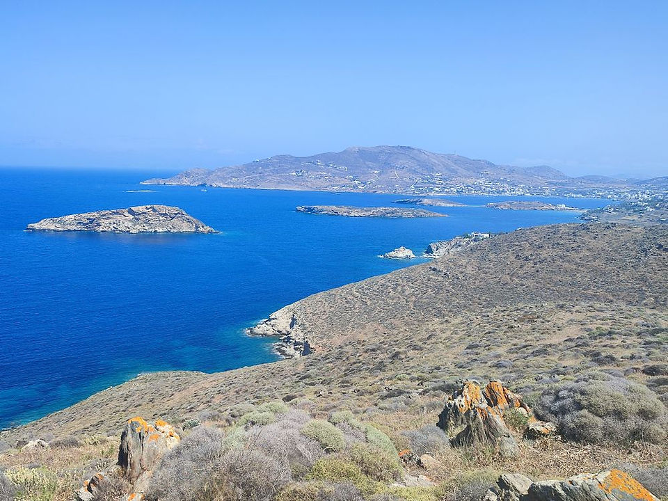 Walk to the Komito lighthouse on the Cyclades island of Syros.