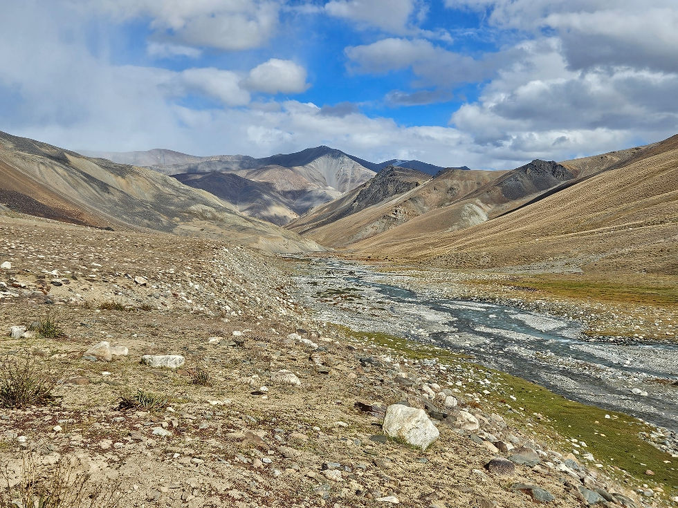 Approaching our campsite near Chumnik Marpo in Zanskar