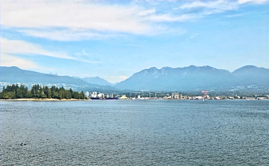 View of the North Shore Mountains from Coal Harbour