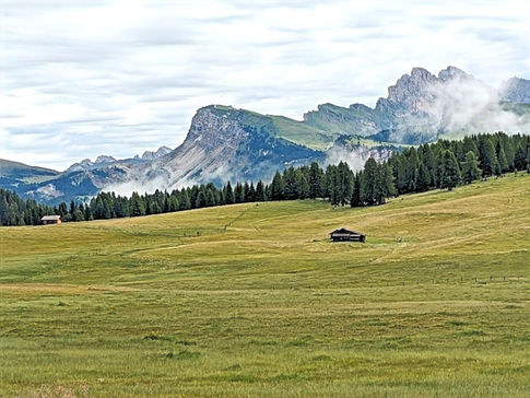 Alpe di Siusi hike in the Dolomites, Italy.