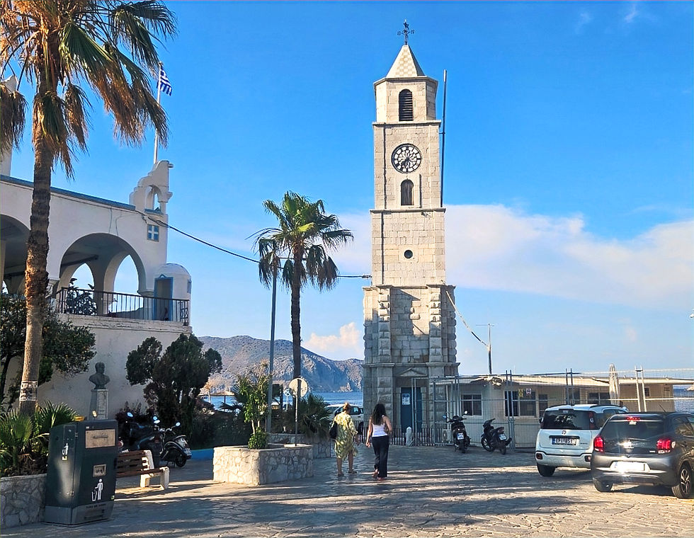 The clock tower in Symi Town