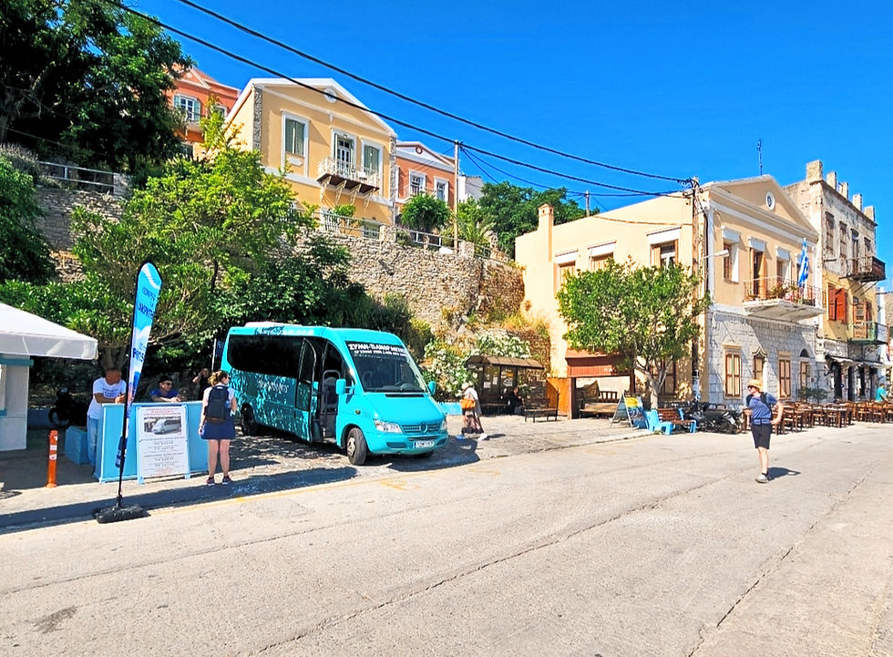 Bus stand for the Gialos to Chorio bus route