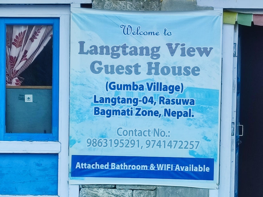 The Langtang View Guest House in Gumba. Gumba is a village on the Langtang trek.