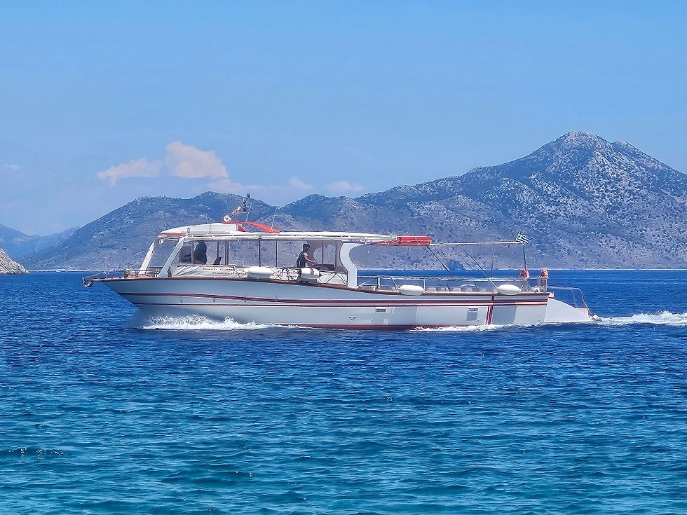 A water taxi to Symi's eastern beaches