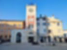 Clock Tower in Trg Marsala Tita, Rovinj, Croatia.