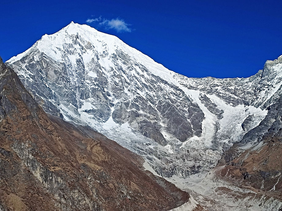 View from Kyanjin Ri. The hike up Kyanjin Ri is one of several excellent day hikes while on the Langtang trek.