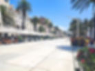 Cafes on the Seafront Promenade (Riva) in Split, Croatia.