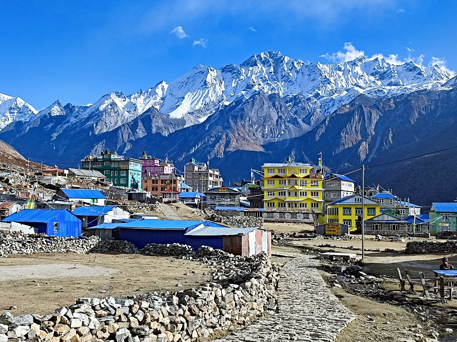 The Village of Kyanjin Gomba. It is the last village on the Langtang trek.
