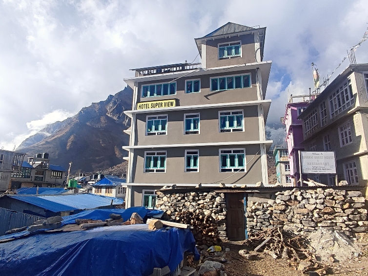 The Hotel Super View at Kyanjin Gomba. The Village of Kyanjin Gomba is the last village on the Langtang trek.