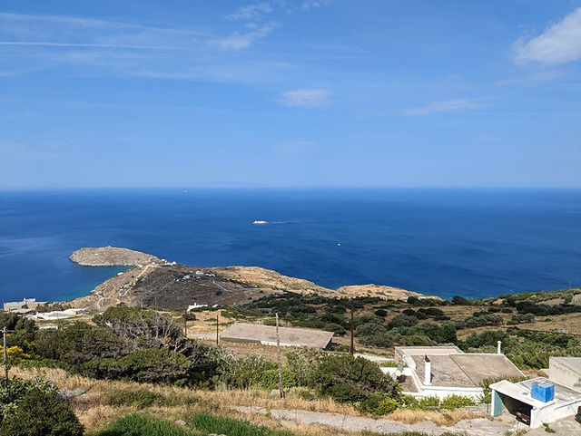 View from Terrace of Lorentzia House 2 in Andros, Greece.