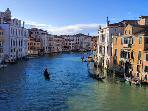 A view from the Grand Canal in Venice, Italy.