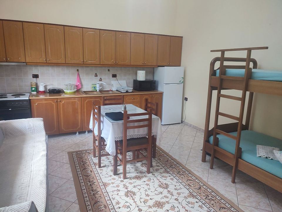 Kitchen & Living Room of Artur's Apartment in Gjirokaster, Albania.