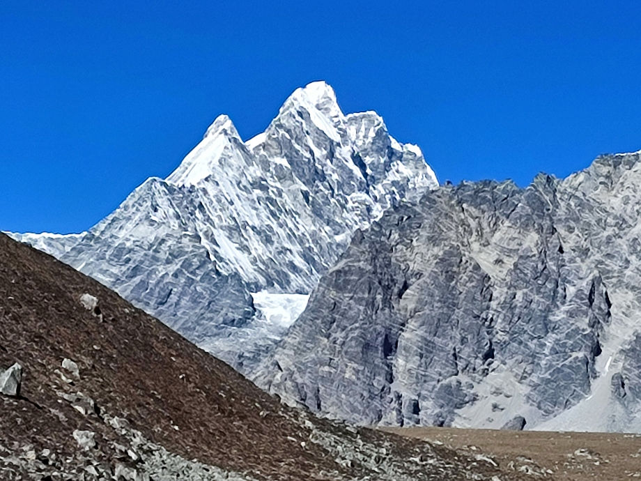 Getting close to Yala peak base camp. The hike to Yala Kharka and Yala Peak Base Camp is a fantastic day hike on the Langtang trek.