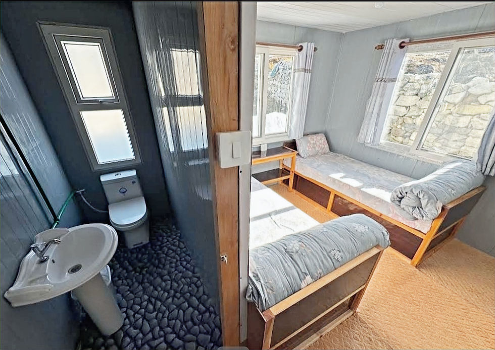 A room at the Amadablam Lodge in Dingboche