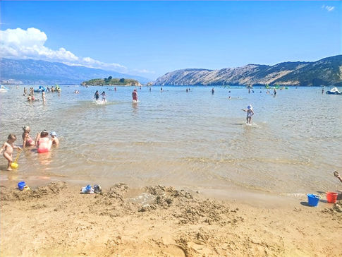 Paradise Beach at Lopar on Rab Island, Croatia.