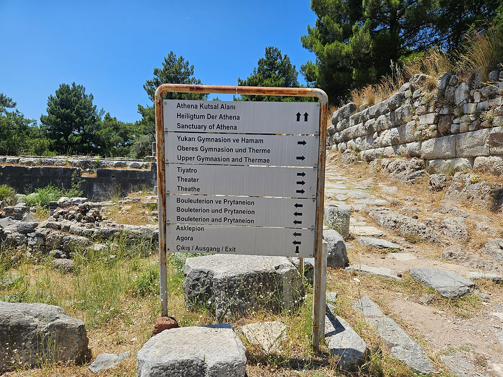 Sign at entrance to Priene