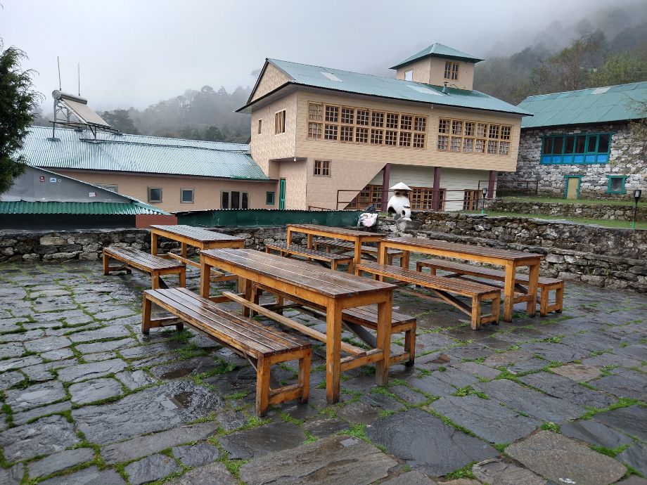 The Rivendell Lodge at Deboche has a nice sunny area for sitting out.