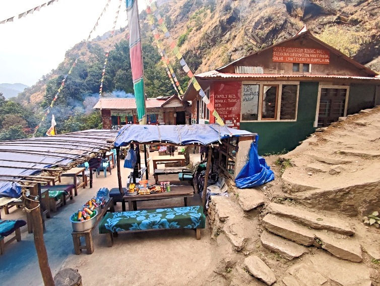 The Namaste Guest House in Pairo which is a village on the Langtang trek