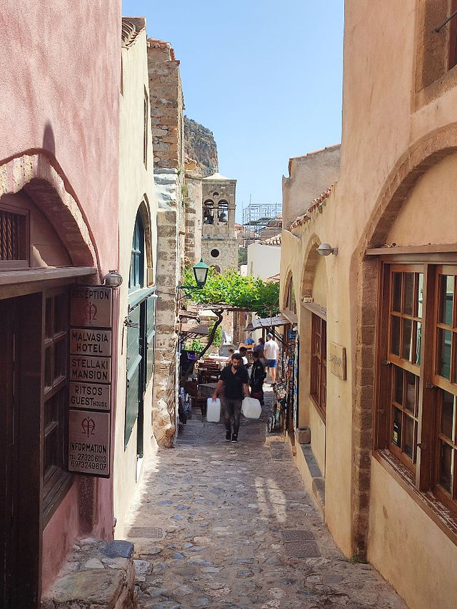 Lower Town in Monemvasia, Greece.