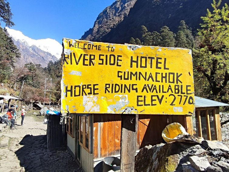 The River Side Hotel on the Langtang trek.