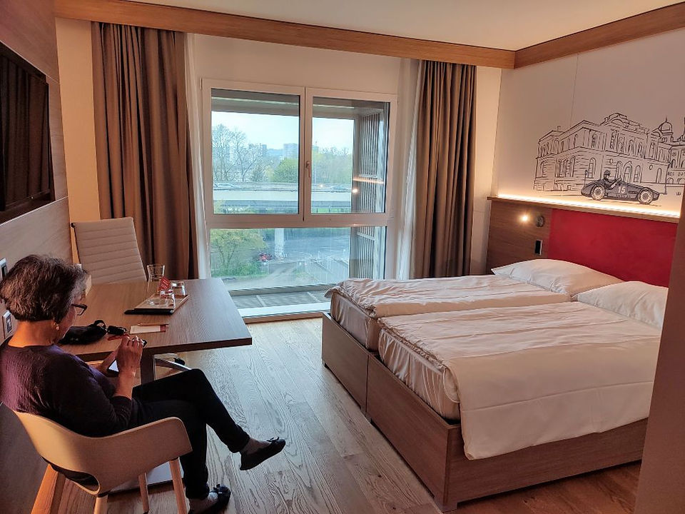 Our room at the Los Lorentes hotel in Bern, Switzerland.