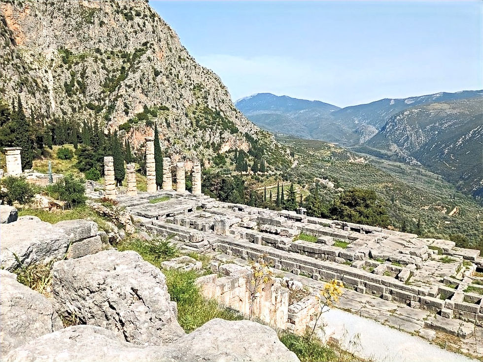 The Temple of Apollo at Delphi, Greece.