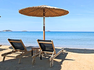 Agios Petros Beach on Andros island in Greece