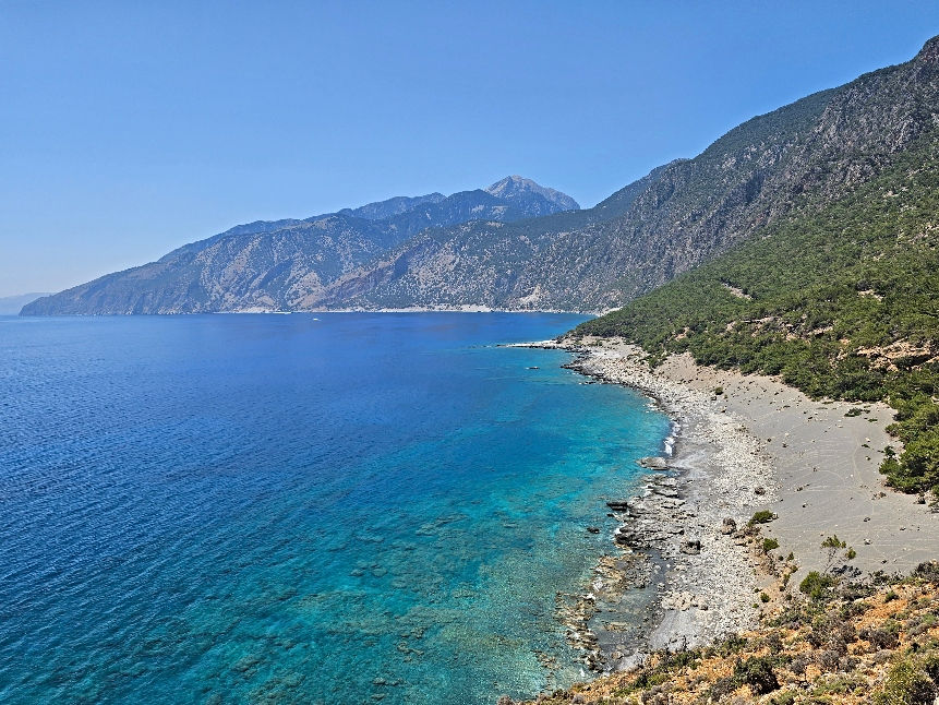 View between Marmara and Agios Pavios beach in Crete
