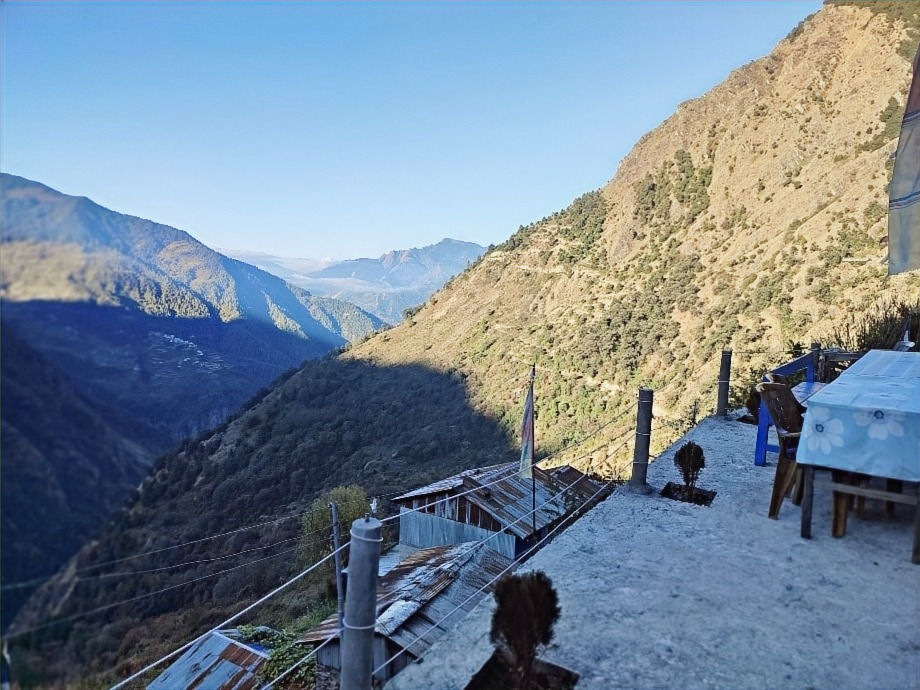 The View from the Namaste Guest House in Sherpagaon which is on the high trail of the Langtang trek.