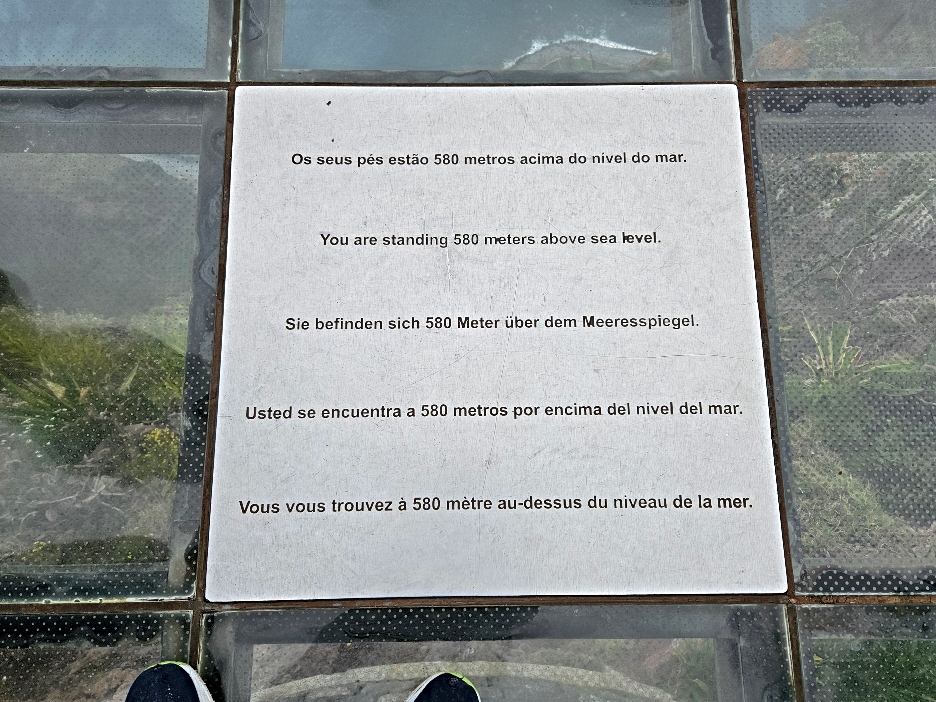 Glass floor of the viewing platform at Cabo Girao in Madeira.