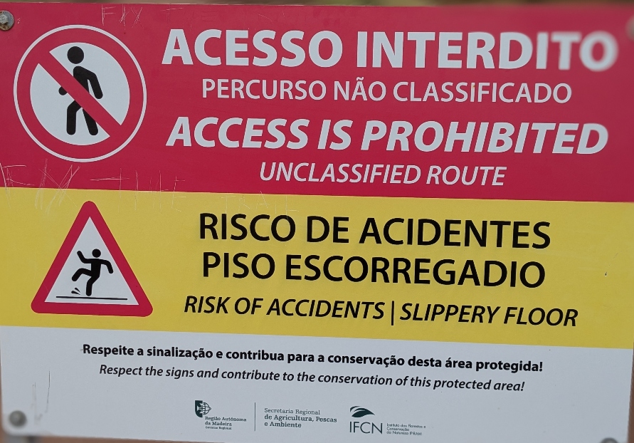 Closed section of the Sao Lourenco Peninsular hike in Madeira.