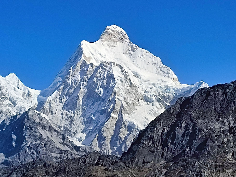 View of Jannu from the Mirgin La on the Kanchenjunga Base Camp trek