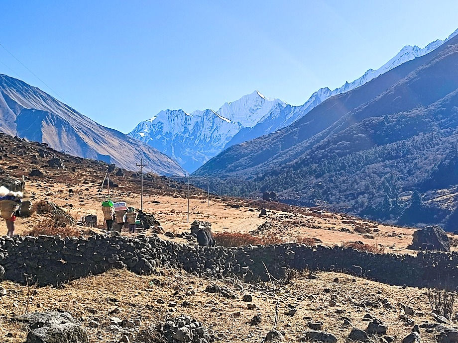 Scenery on the Langtang trek between Langtang village and Kyanjin Gompa.
