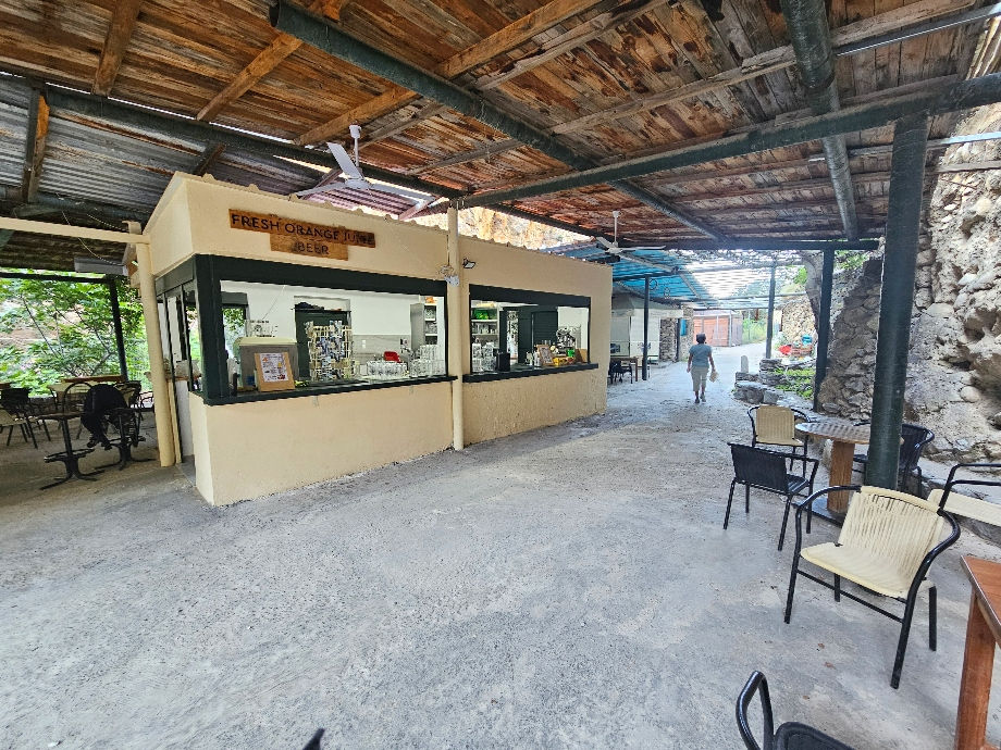 Cafe before the entrance to Samaria Gorge in Crete.