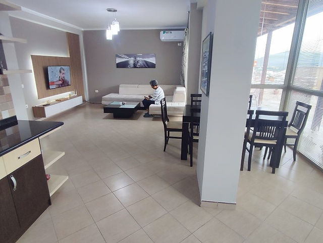 Main Open Plan Living Area at Luis Penthouse in Berat, Albania.