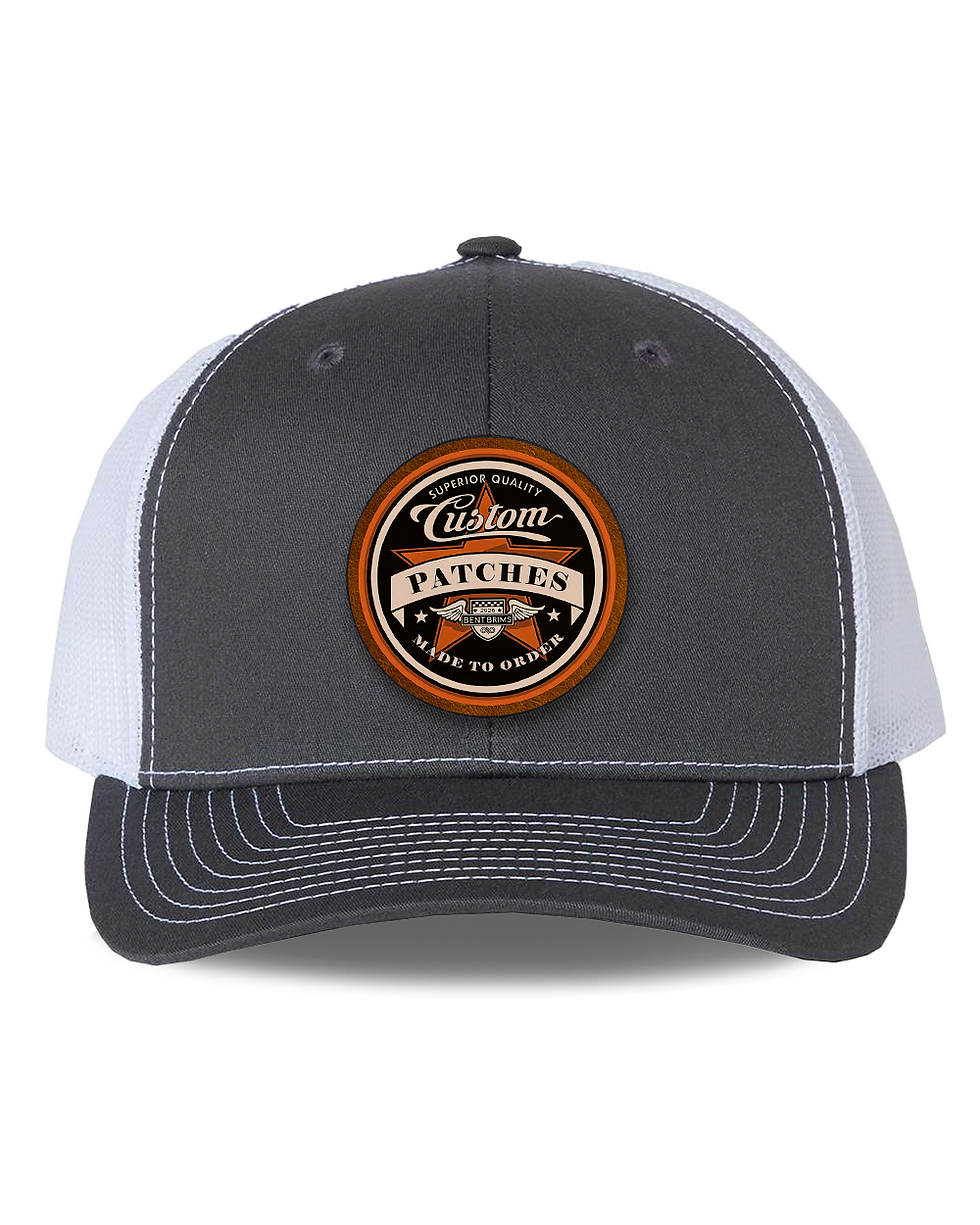 Thumbnail: Bent Brims Custom Trucker Patch Hat  (Charcoal/White)