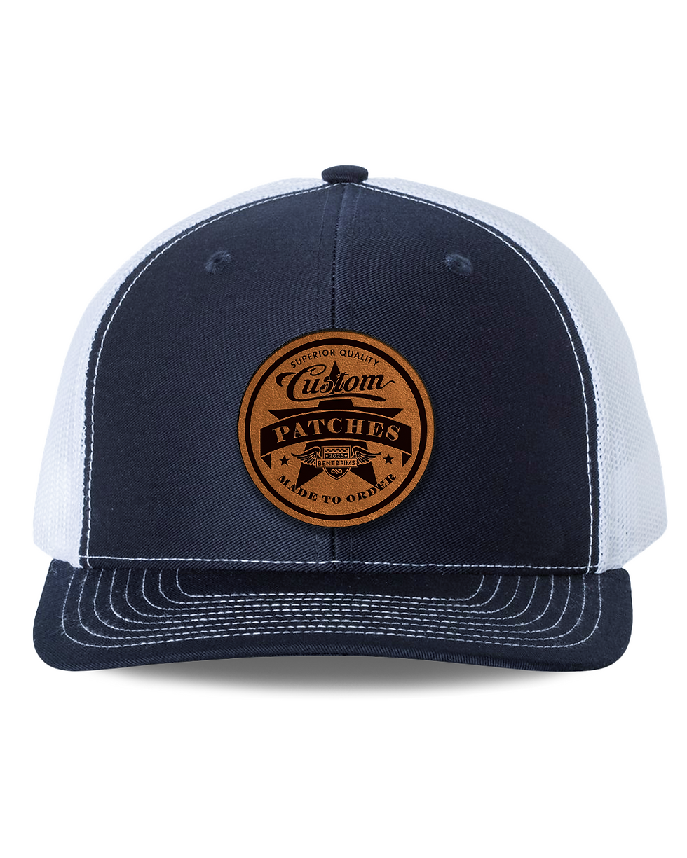Thumbnail: Bent Brims Custom Trucker Patch Hat  (Navy/White)
