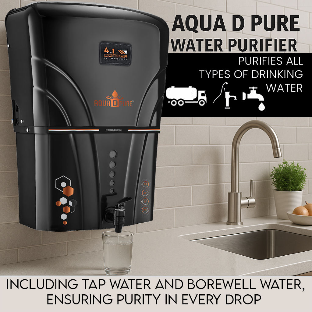 AQUA D PURE Water Purifier: Purifies all types of drinking water, including tap and borewell water