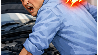 背中に痛みが出た男性