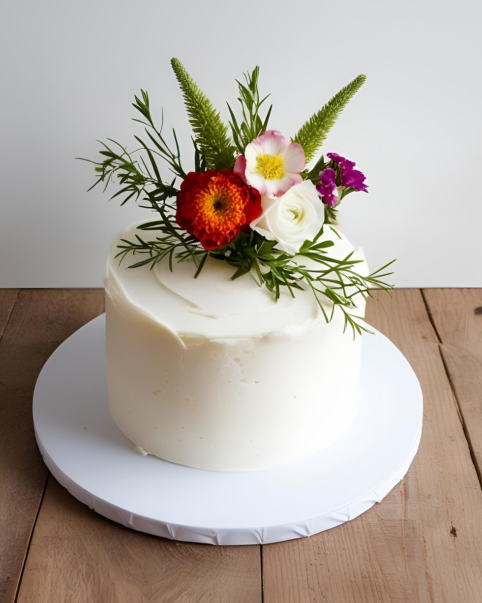 cake with fresh flowers Calgary