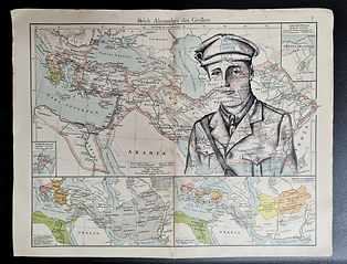 Joseph Trumpeldor paint on 1913 atlas